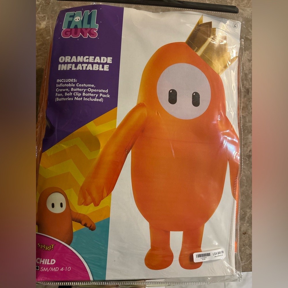 Orangeade Inflatable Costume with Gold Crown